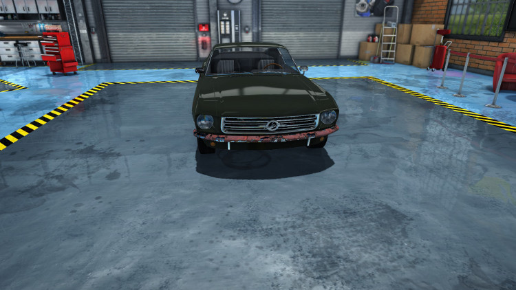 Here we can clearly see significant damage to the front bumper of this car in Car Mechanic Simulator 2015.