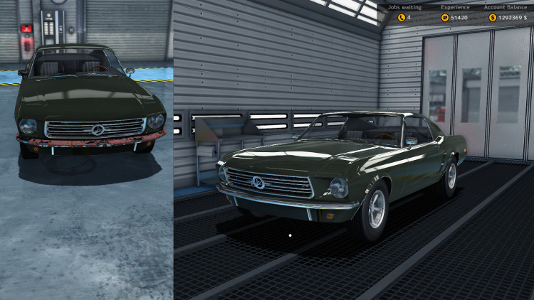 Repairing & repainting cars in Car Mechanic Simulator 2015.