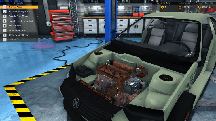 This side and engine compartment view of the Katagiri Katsumoto from Car Mechanic Simulator 2015 is a solid confirmation of the value in rebuilding this car. It's trash.
