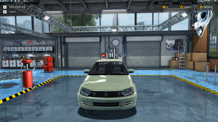 In this frontal view, the Katagiri Katsumoto from Car Mechanic Simulator 2015 shines in all its glory.