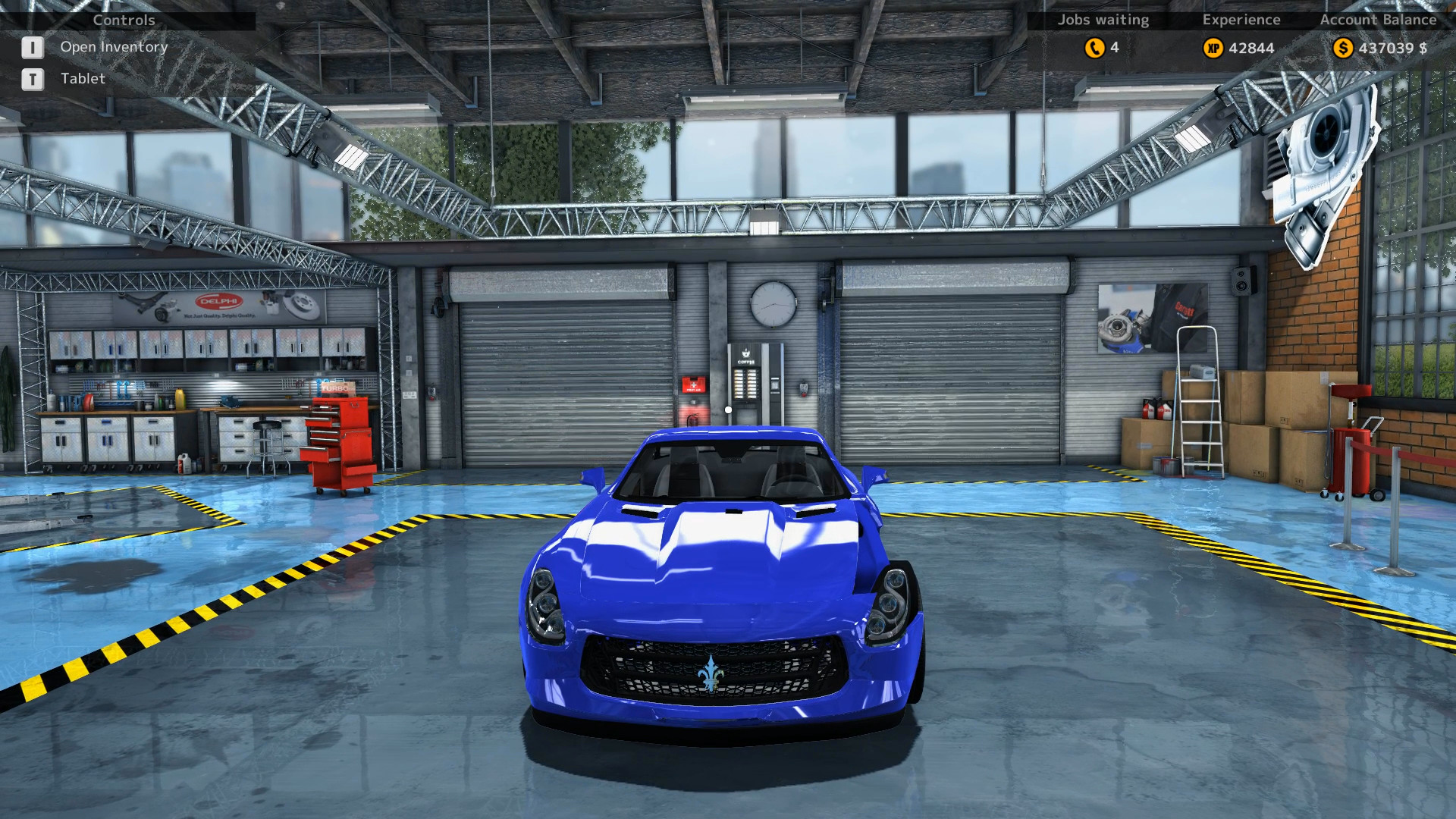 This pre-rebuild frontal view of the Royale GTR from Car Mechanic Simulator 2015 shows only minor body issues.