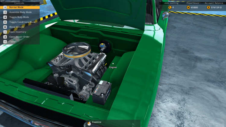 Engine Compartment view of the Tempest Magnum from Car Mechanic Simulator 2015 after a complete rebuild.